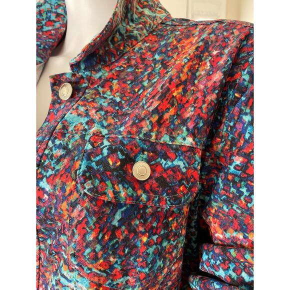 Soft Denim Stretch Jacket, Multicolor, Ladies Large, Perfect for Fall - Picture 3 of 4
